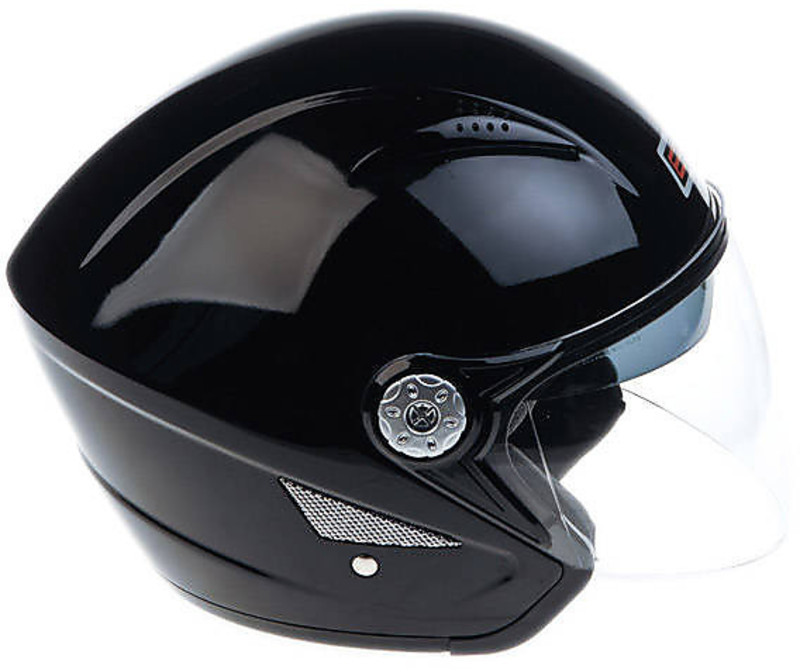 Casco Jet Cruizer Omologato ECE 22-05 – Doppia Visiera Antigraffio, Nero Lucido, Taglia M