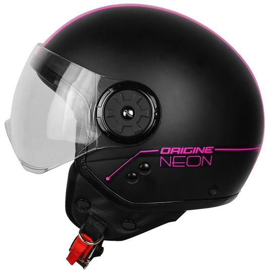 Casco Moto Jet Origine Neon Nero Fucsia