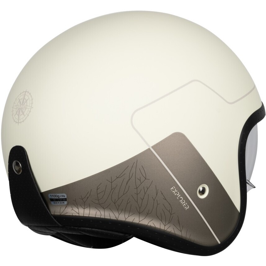 Casco Moto Jet ORIGINE SPIRIT EXPLORER Crema Opaco 22.06