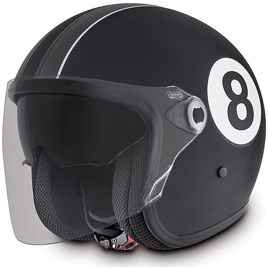Casco moto Jet Premier vintage Doppia Visiera Vangarde Eigth Nero Opaco