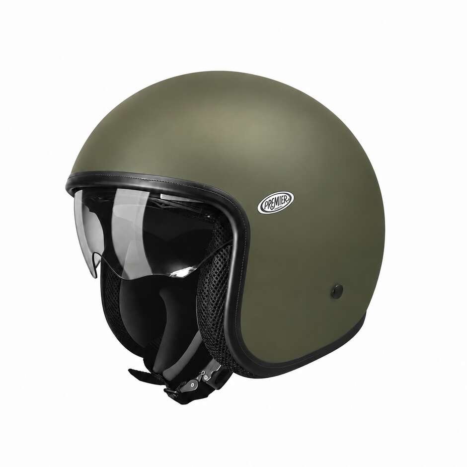 Casco Moto Jet Premier VINTAGE U9BM Verde Militare Opaco