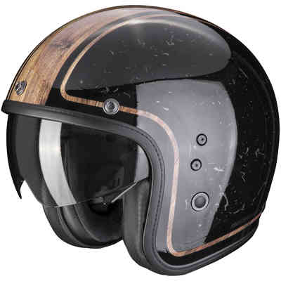 Casco Jet Cafe Racer Vintage PINUP Old Style Silver Argento by Premier