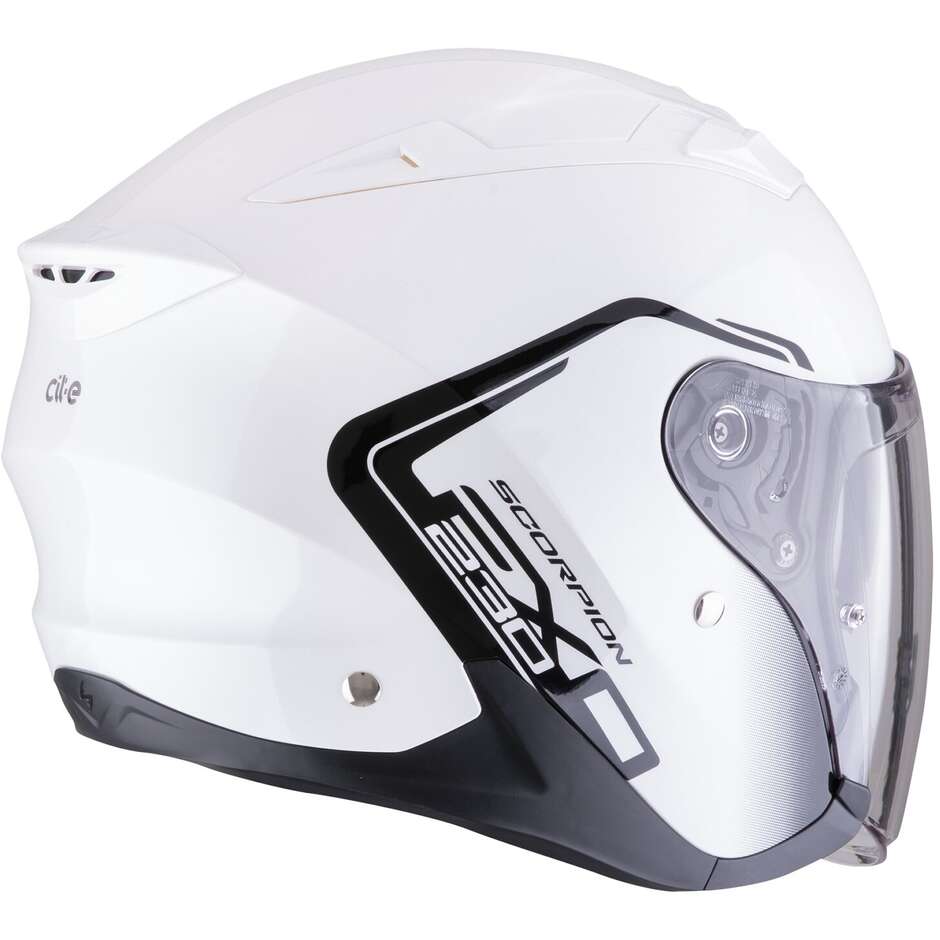 Casco Moto Jet Scorpion EXO-230 CIT-E Bianco Nero