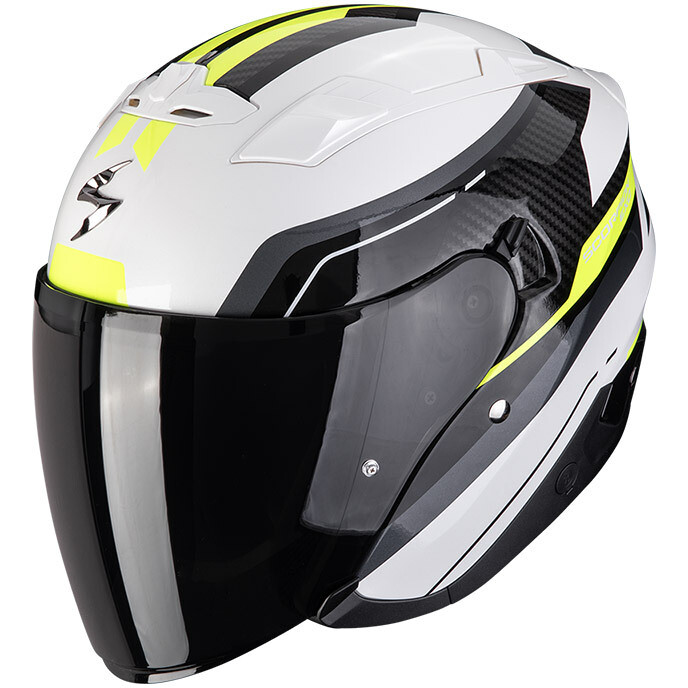 Casco Moto Jet EXO-230 HIPE Bianco Nero Giallo Neon taglia M