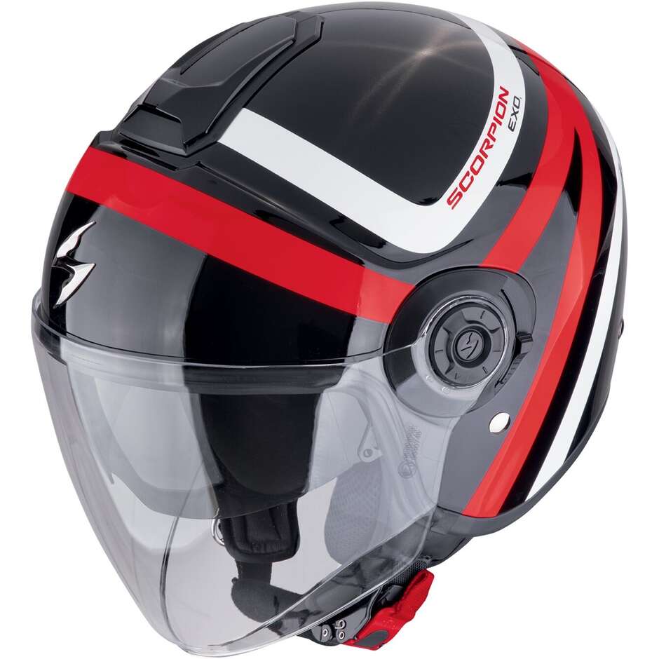 Casco Moto Jet EXO-CITY II RIVA Nero Rosso taglia 2XL