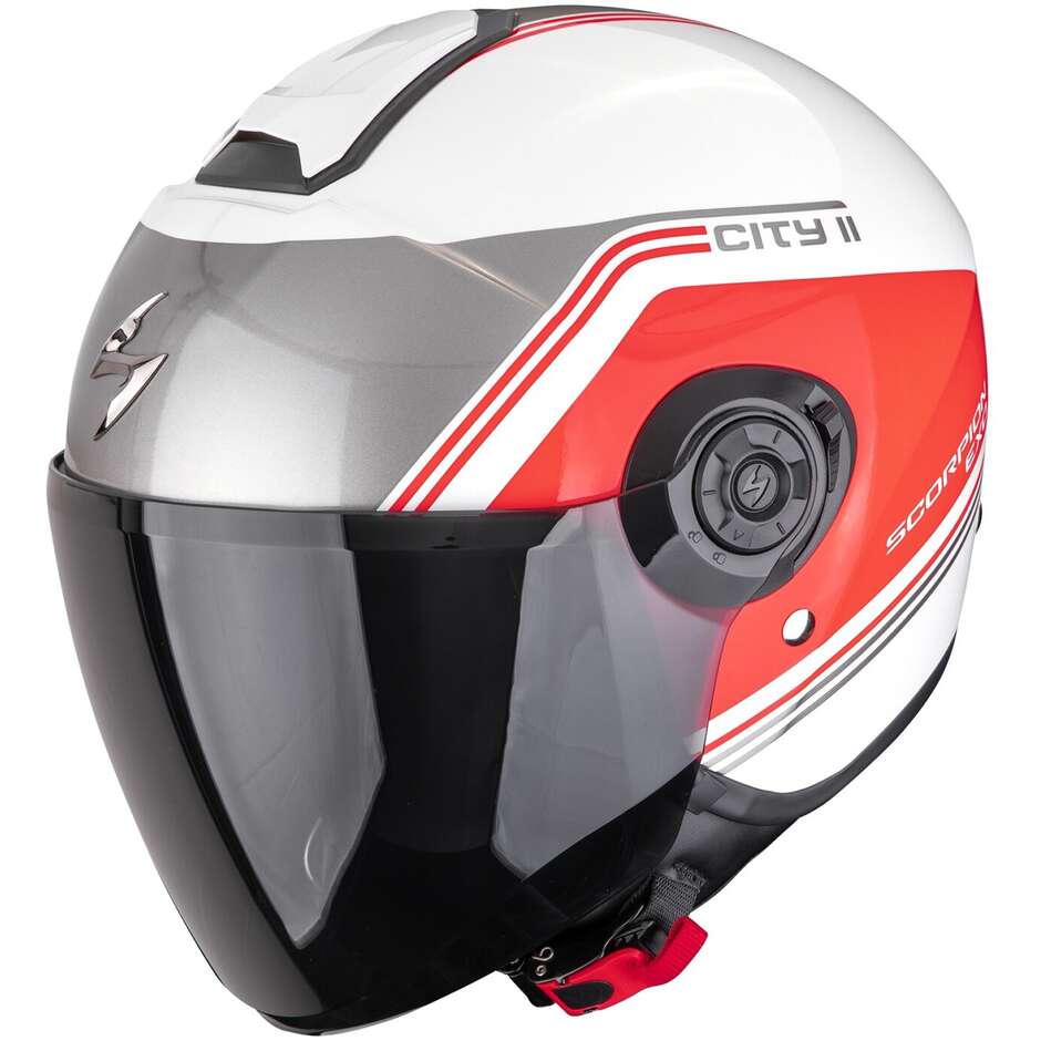 Casco Moto Jet EXO-CITY II VITA Bianco Rosso taglia M