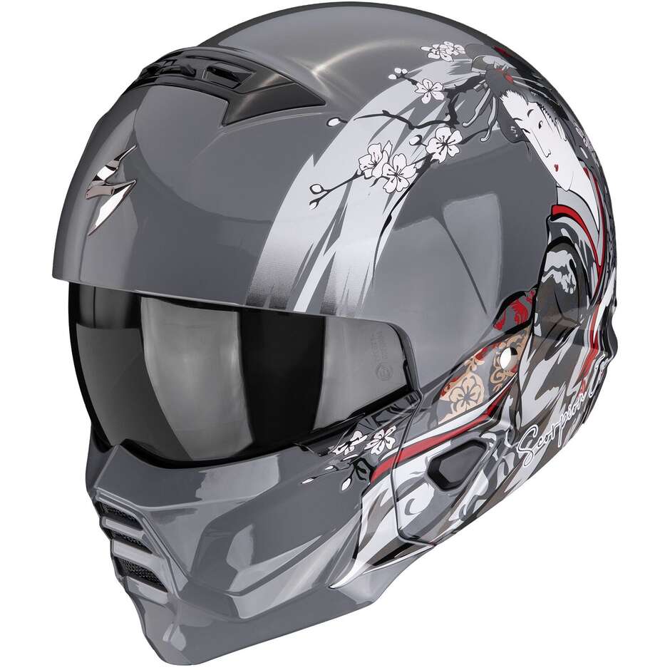 Casco Moto Jet Scorpion EXO-COMBAT II DEMURE Argento