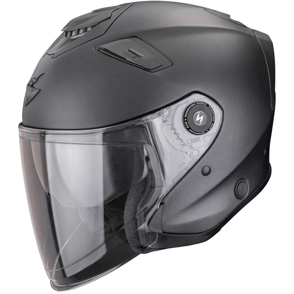 Casco Moto Jet Scorpion EXO-GT JET SOLID Nero Perlato Opaco