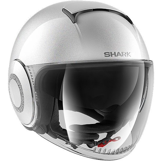 Casco Moto Jet Shark NANO Crystal Swarovski Blank Perla