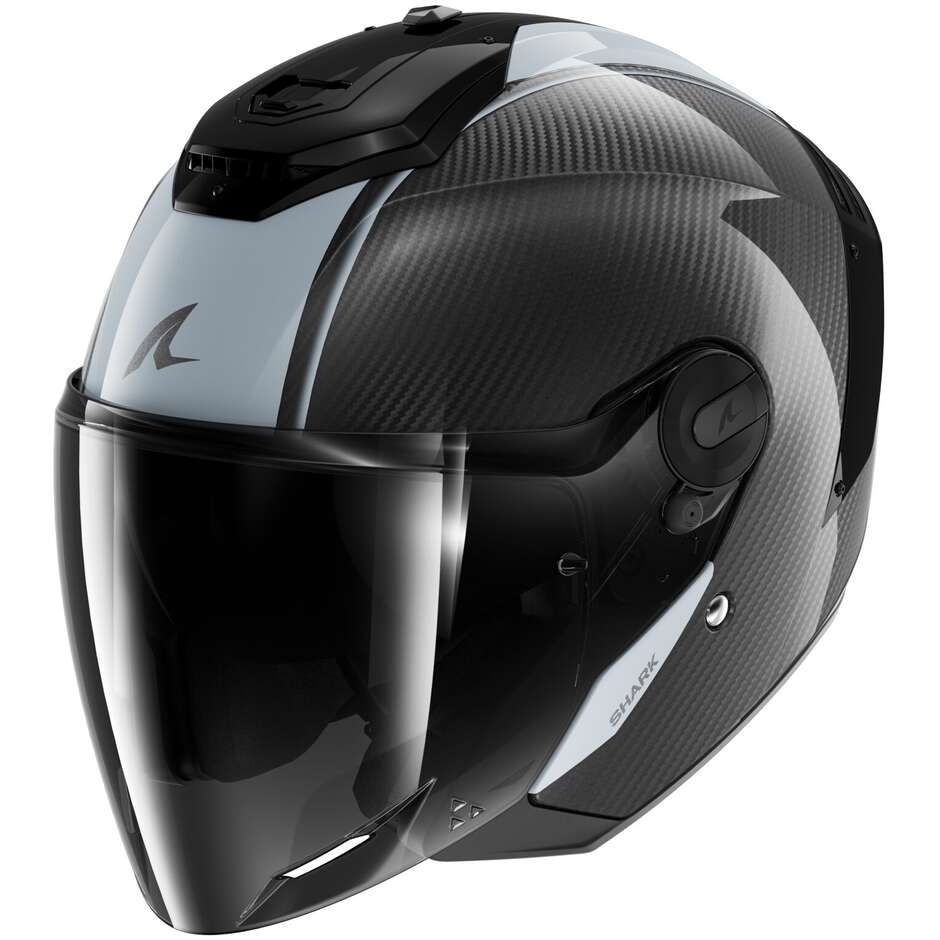 Casco Moto Jet RS JET CARBON BLANK Carbon Silver Carbo taglia XS