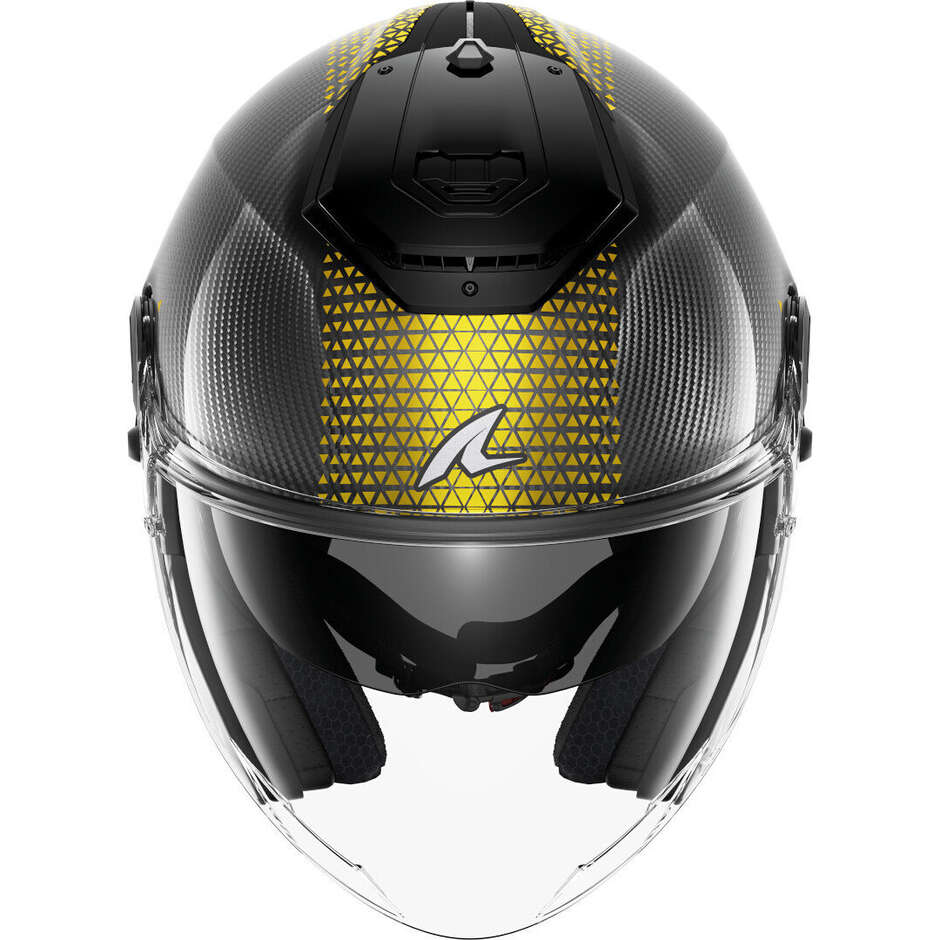 Casco Moto Jet Shark RS JET CARBON IKONIK Carbon Gold Cromo