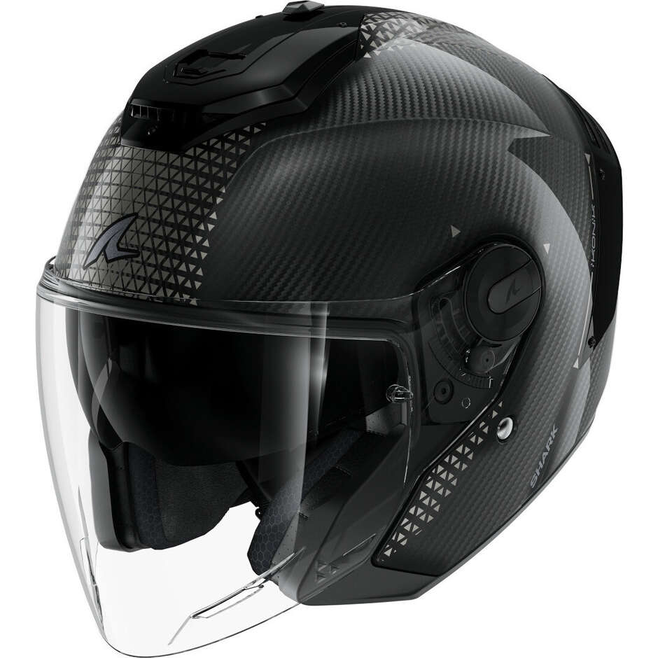 Casco Moto Jet RS JET CARBON IKONIK Carbon Nero Cromo taglia S
