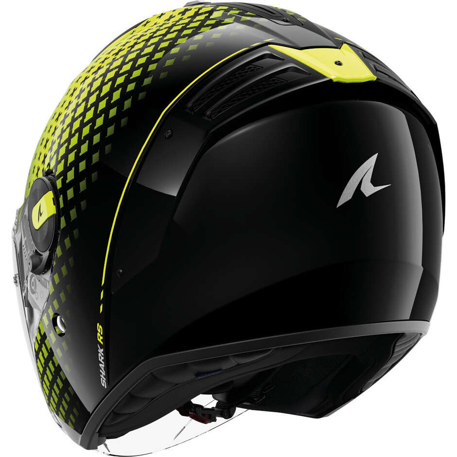 Casco Moto Jet Shark RS JET STRIDE Nero Giallo Silver