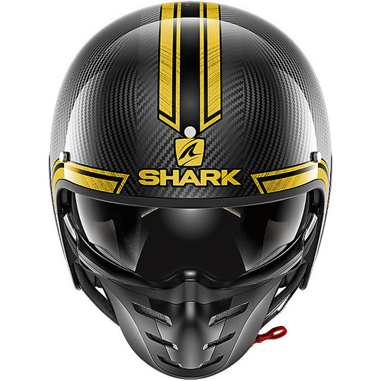 Casco Moto Jet Shark S-DRAK VINTA Carbon Chrom Oro