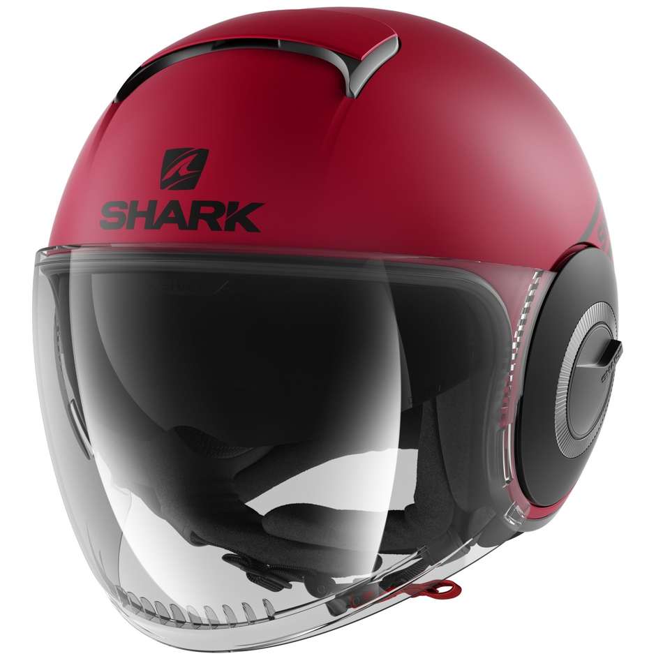 Casco Moto Jet Shark SHARK NANO STREET NEON Rosso Nero Rosso