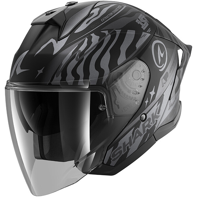 Casco Moto Jet SKWAL JET CUP SPEED-FANCY Mat Nero Antr taglia XL