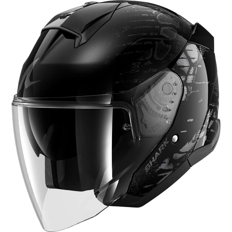 Casco Moto Jet SKWAL JET REPTAIA Nero Antracite taglia M