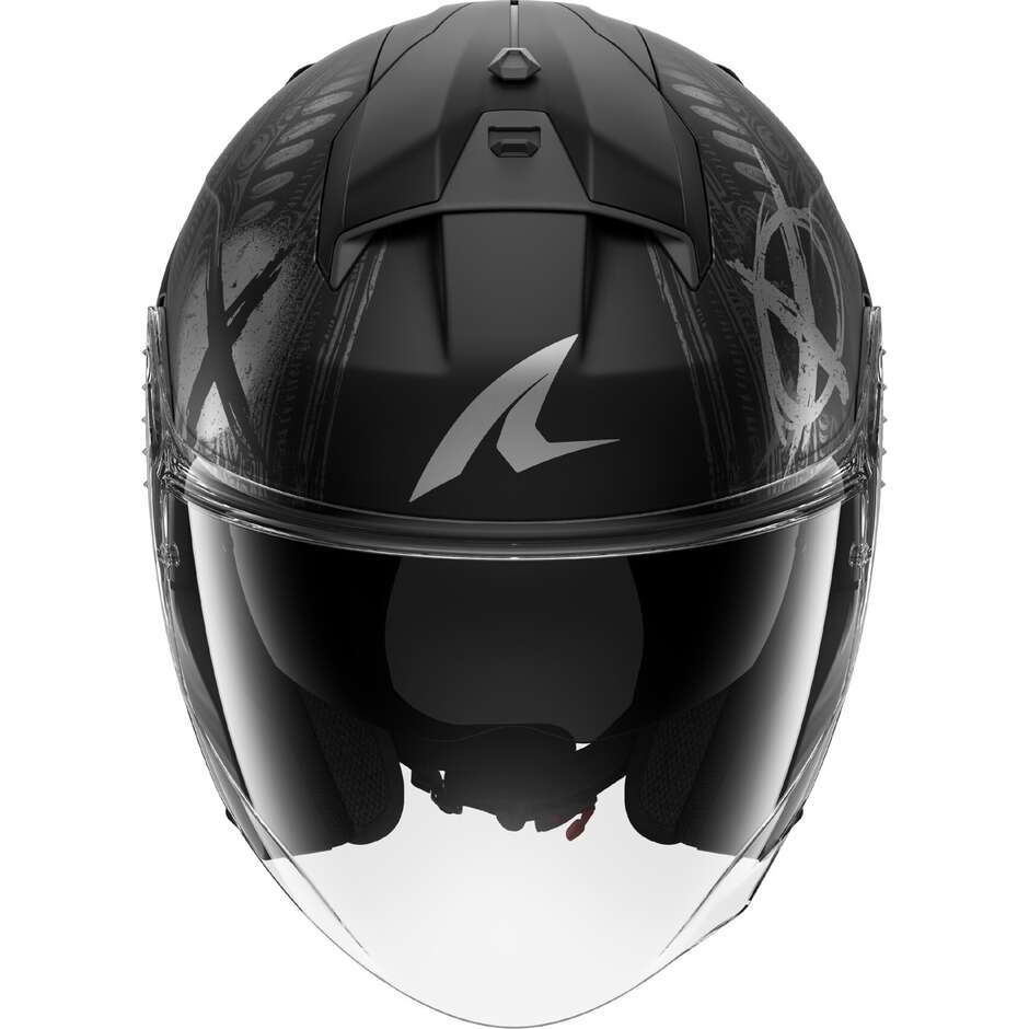 Casco Moto Jet Shark SKWAL JET SHIEVER Mat Nero Antracite Silver