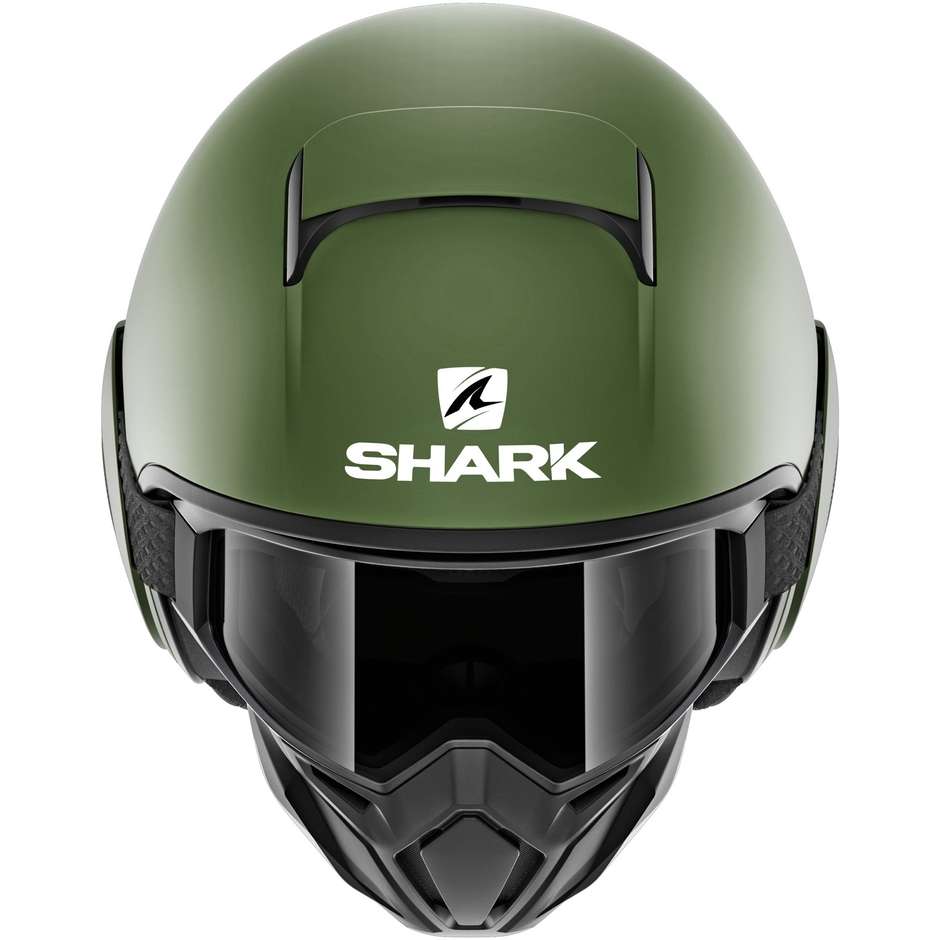 Casco Moto Jet Shark STREET-DRAK Blank Verde Opaco