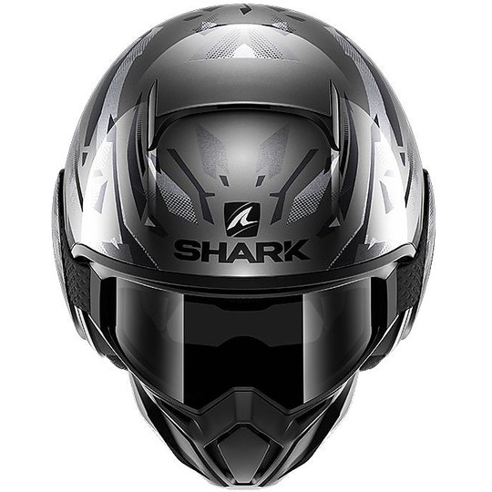 Casco Moto Jet Shark STREET-DRAK Kanhji Grigio Lucido