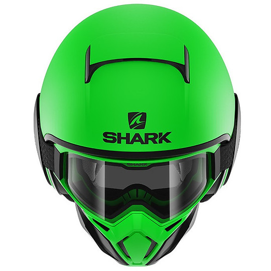 Casco Moto Jet Shark STREET-DRAK Neon Verde Opaco