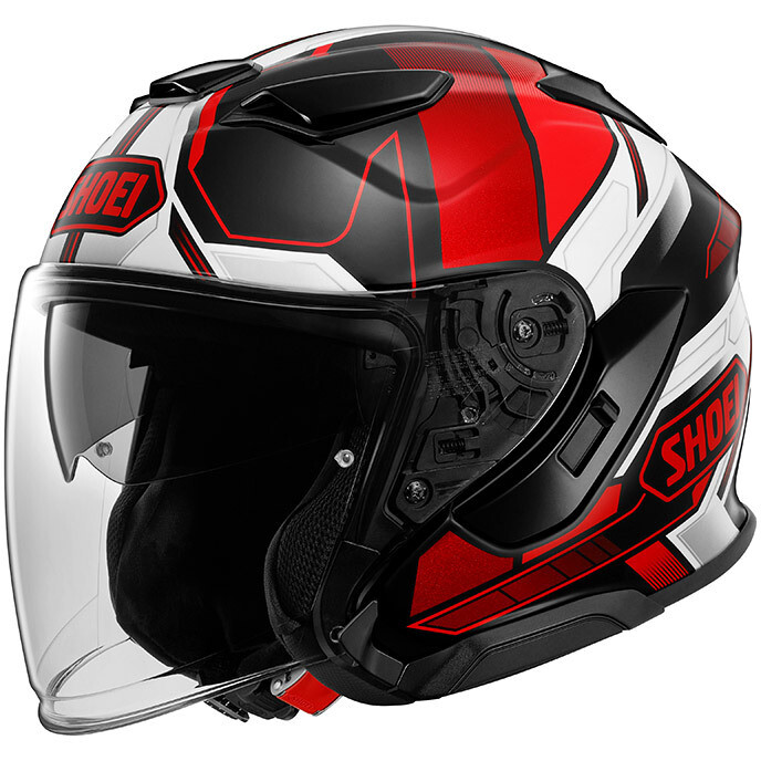 Casco Moto Jet J-CRUISE 3 Whizzy TC-1 Rosso Bianco Ner taglia XS