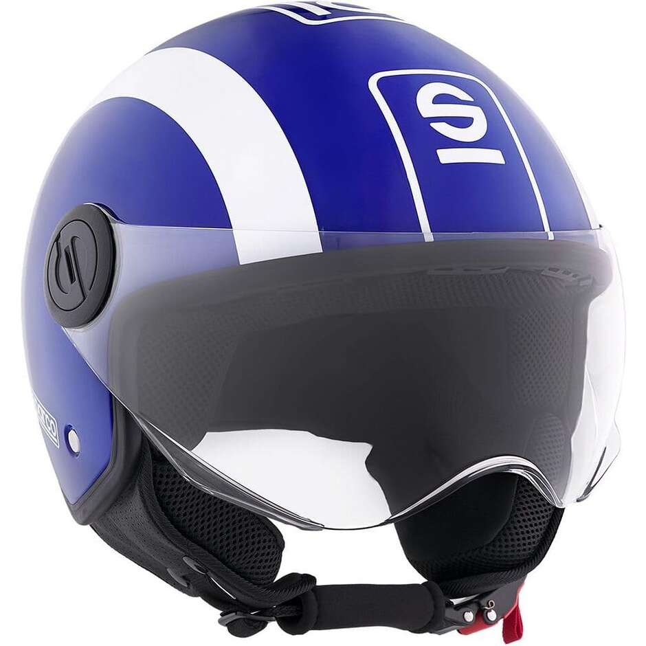 Casco Moto Jet Sparco Riders SP601 Blu Bianco