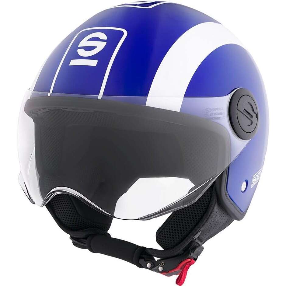 Casco Moto Jet Sparco Riders SP601 Blu Bianco