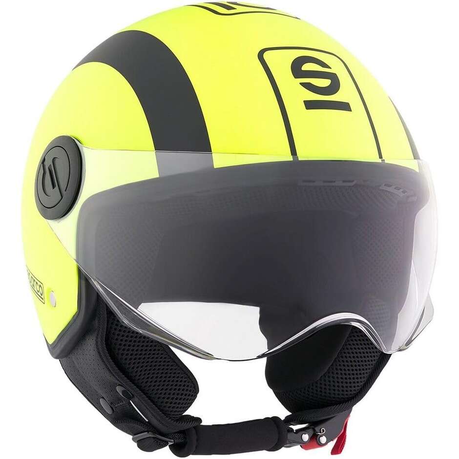 Casco Moto Jet Sparco Riders SP601 Giallo Fluo Nero