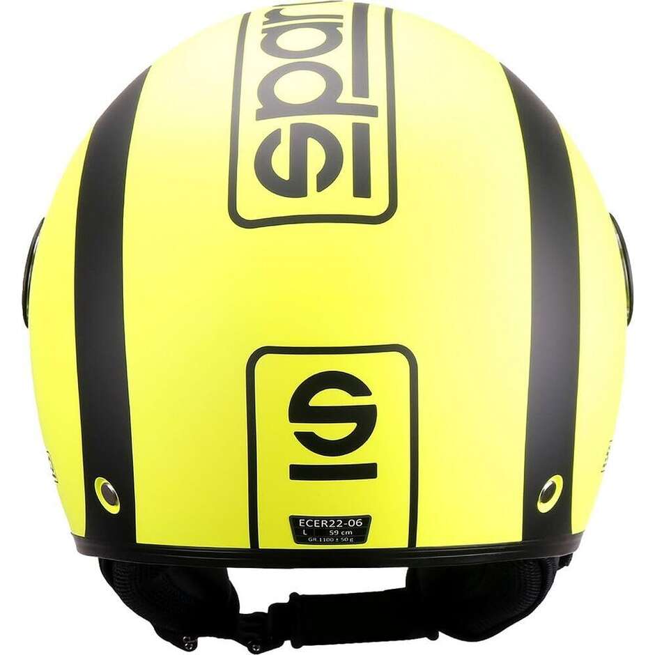Casco Moto Jet Sparco Riders SP601 Giallo Fluo Nero