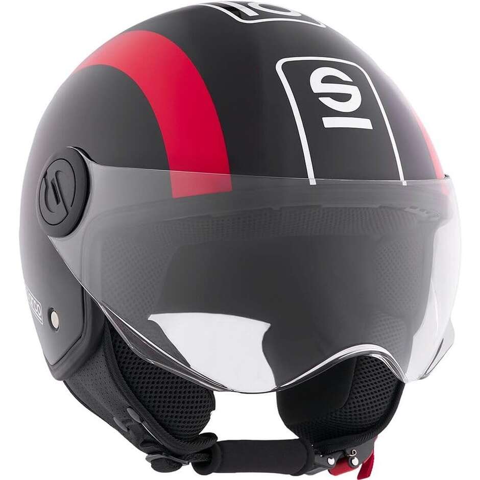 Casco Moto Jet Sparco Riders SP601 Nero Rosso taglia XS