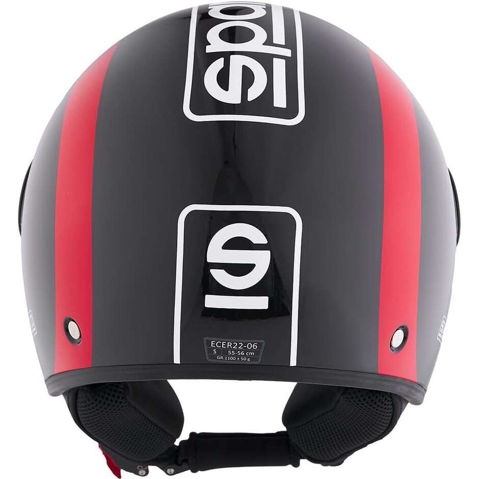 Casco Moto Jet Sparco Riders SP601 Nero Rosso