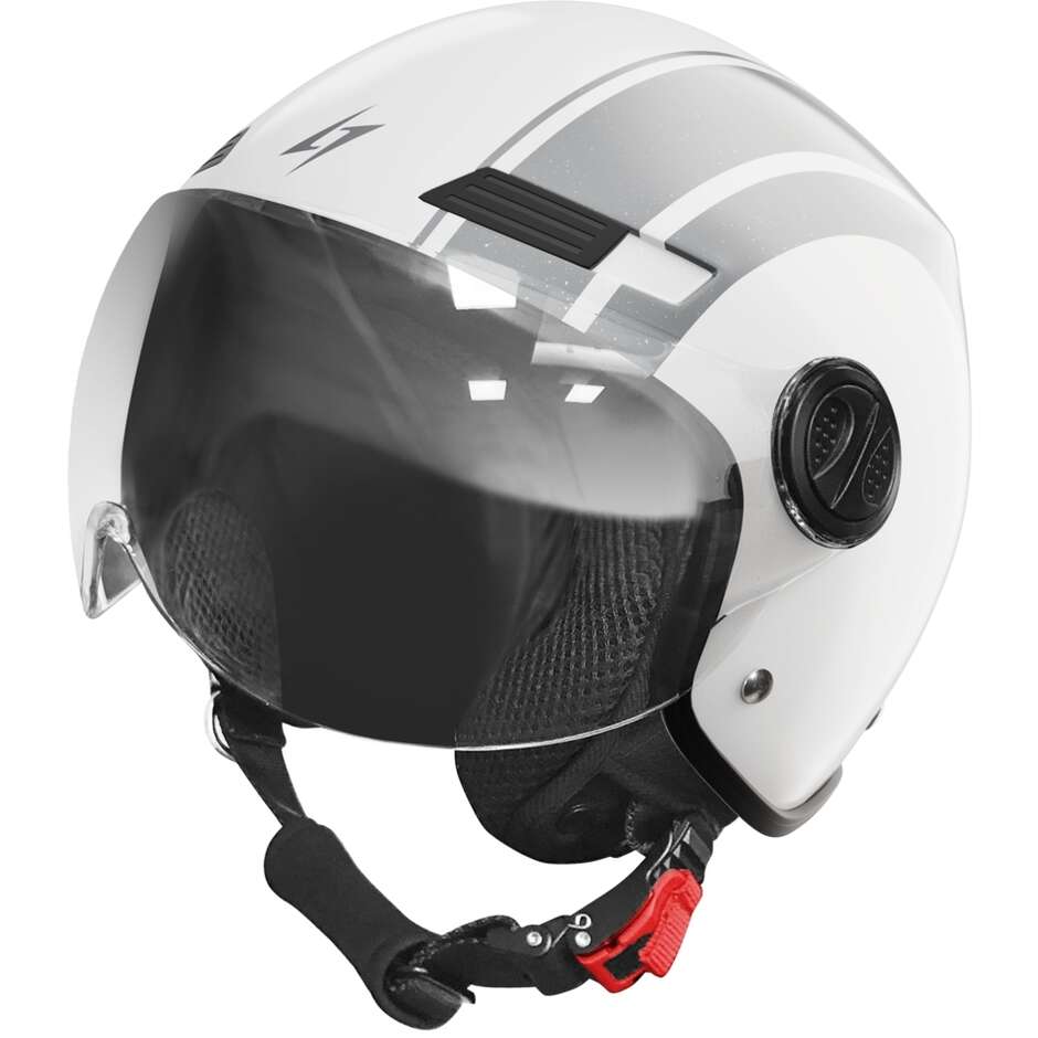 Casco Moto jet RIDE PATH WHITE Perla taglia XS