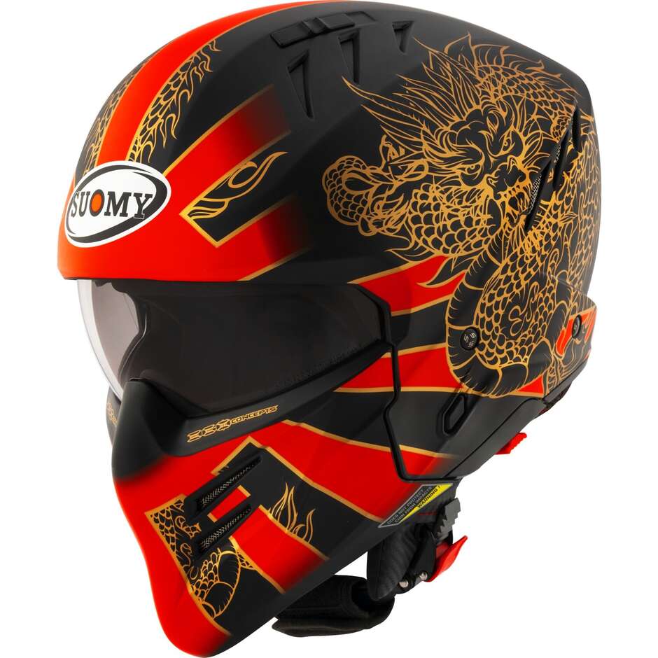 Casco Moto Jet Suomy ARMOR DRAGON Opaco Rosso