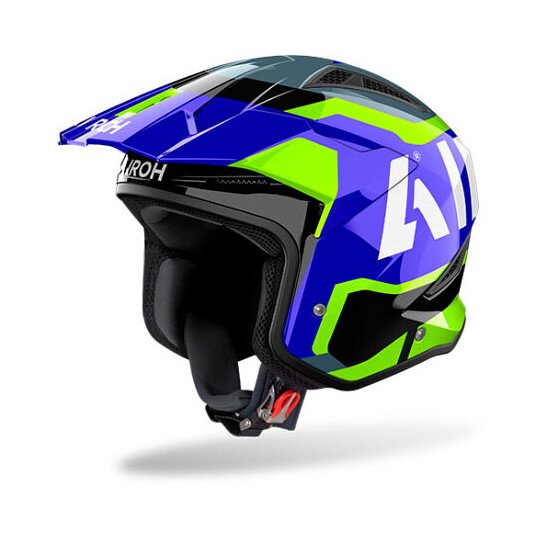 Casco Moto Jet Trial TRR II JUPITER Blu/Giallo Lucido taglia S
