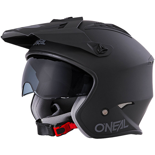 Casco Moto Jet Trial Oneal Volt Solid Nero Opaco
