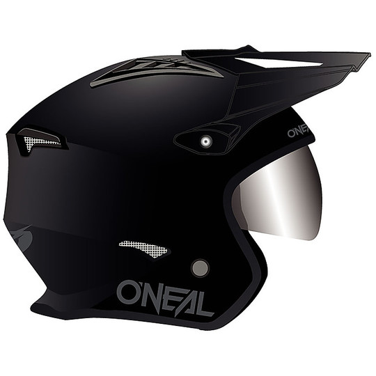 Casco Moto Jet Trial Oneal Volt Solid Nero Opaco