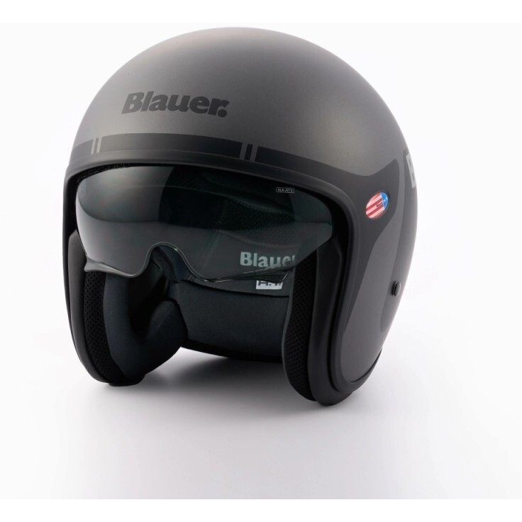 Casco Moto Jet Vintage Pilot 1.1 06 Grafica Go Titani taglia L