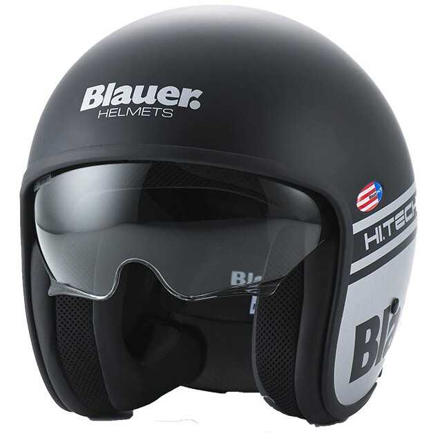 Casco Moto Jet Vintage Pilot 1.1 06 HT Nero Opaco taglia M