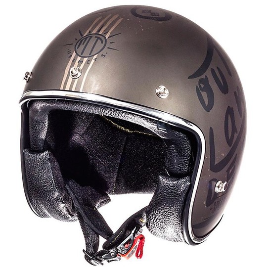 Casco Moto Jet Vintage MT Helmets Le Mans SV 2 OUTLANDER A0 Marrone Opaco