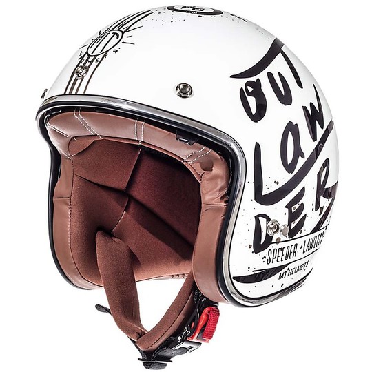 Casco Moto Jet Vintage MT Helmets Le Mans SV 2 OUTLANDER A1 Bianco Perla