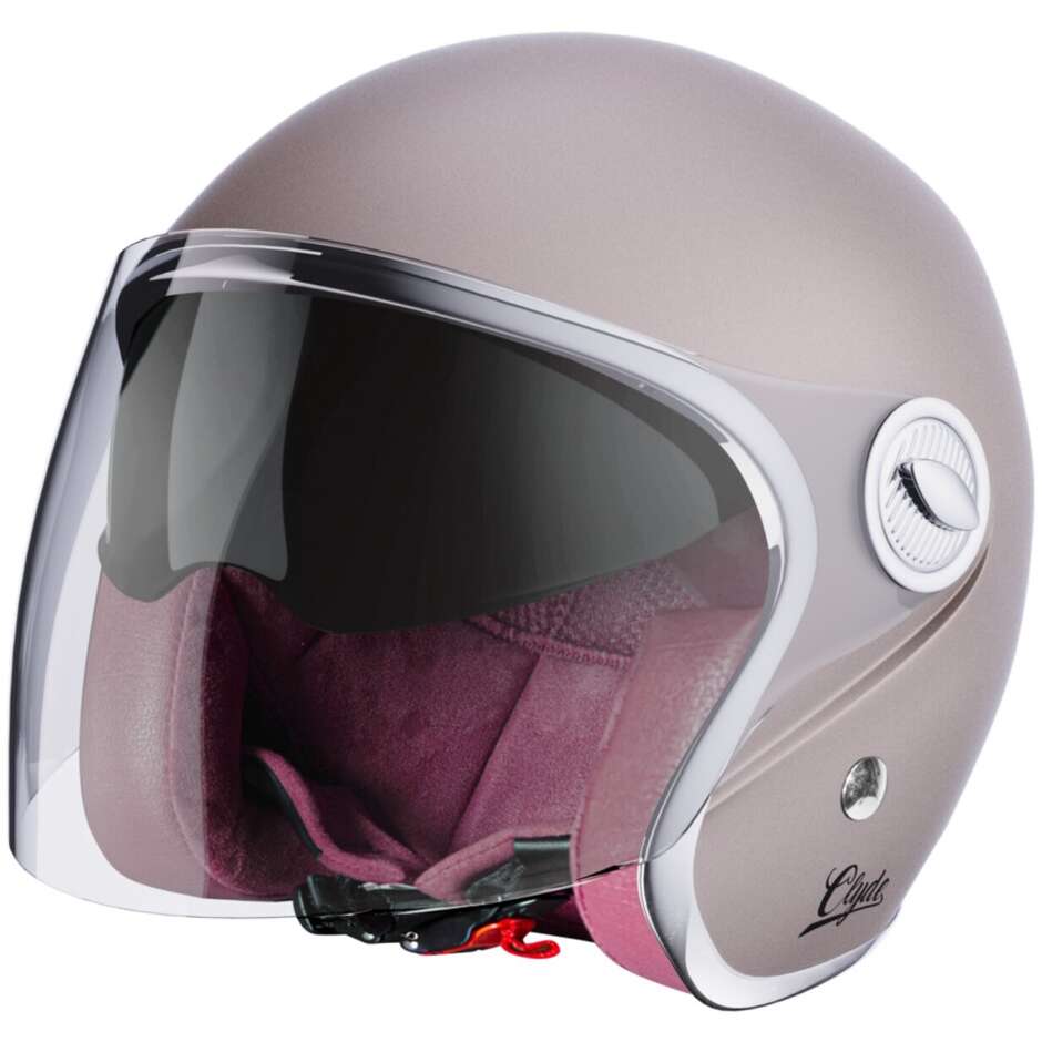 Casco Moto Jet Vintage CLYDE Solid Champagne Opaco taglia XS
