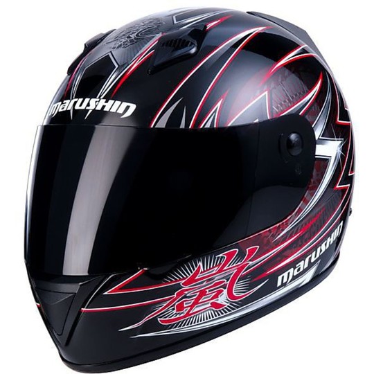 Casco Moto Marushin Integrale 778Nx Storm Nero Lucido