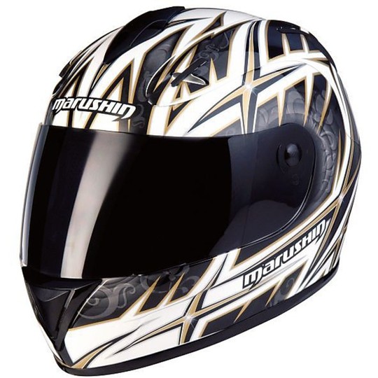 Casco Moto Marushin Integrale Tnt 888Rs Taki Nero Oro