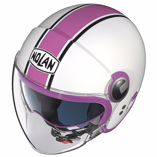Casco Moto Mini-Jet Nolan N21 Dual-Visor Visor Duetto 012 Pink Weiß