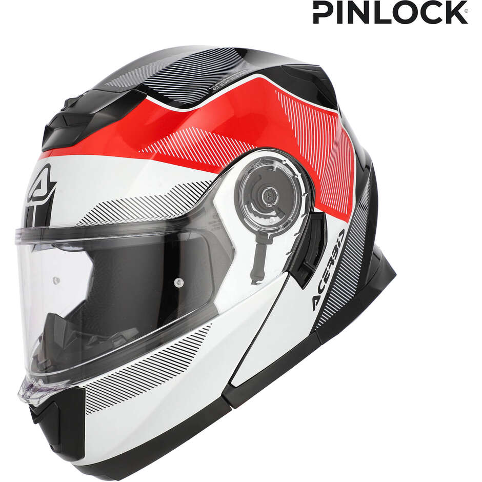 Casco Moto Modulare Acerbis Doppia Visiera SEREL 22.06 Nero Bianco Rosso