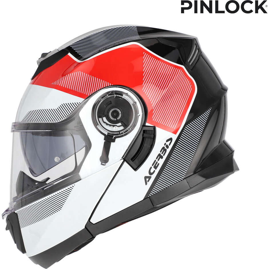 Casco Moto Modulare Acerbis Doppia Visiera SEREL 22.06 Nero Bianco Rosso