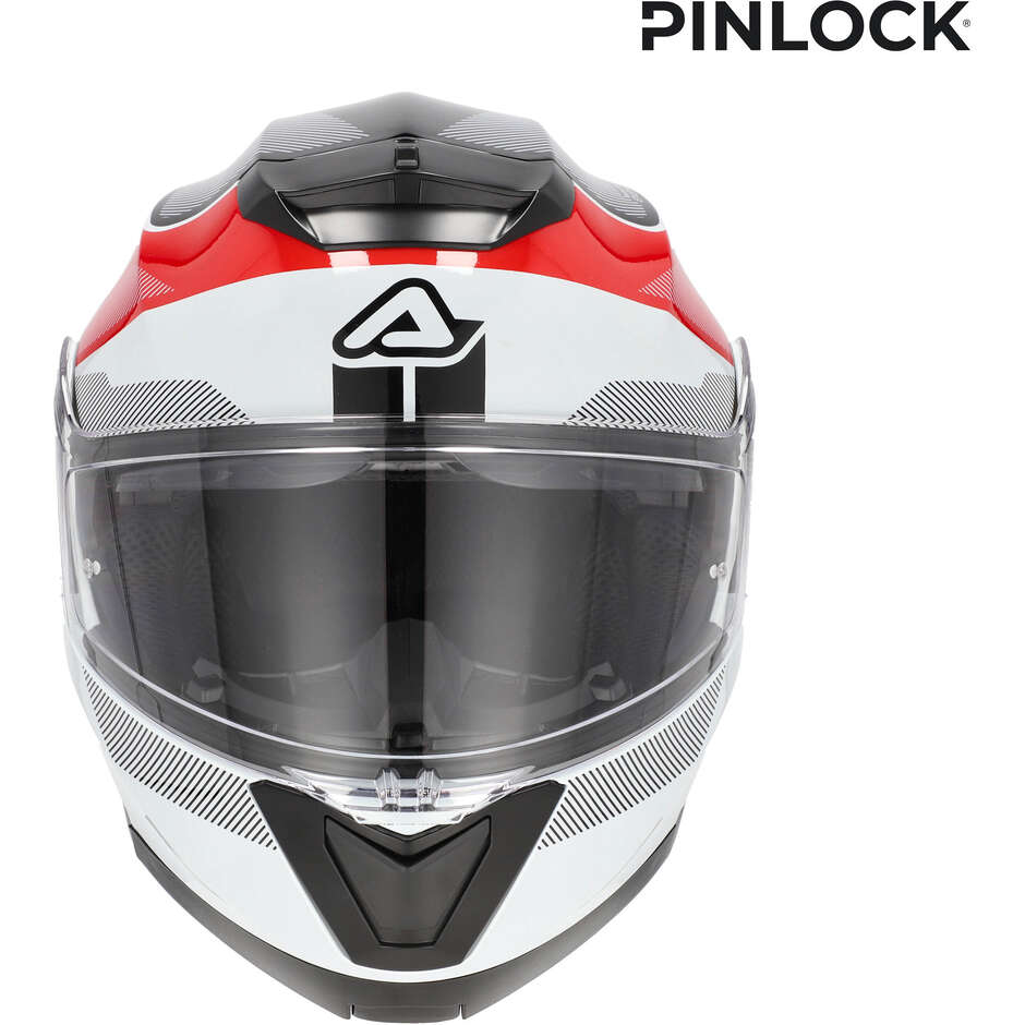 Casco Moto Modulare Acerbis Doppia Visiera SEREL 22.06 Nero Bianco Rosso