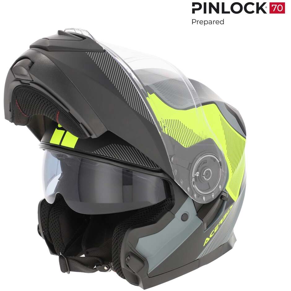 Casco Moto Modulare Doppia Visiera SEREL 22.06 Nero taglia XS
