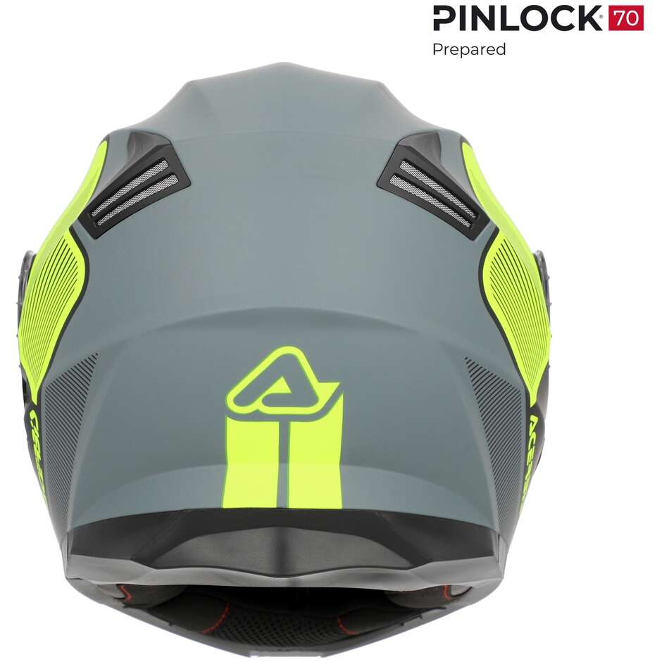 Casco Moto Modulare Acerbis Doppia Visiera SEREL 22.06 Nero Giallo Fluo